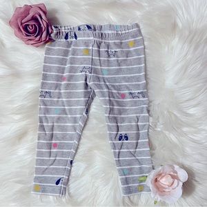 ✨Carters 9 Months Gray Striped + Polka Dot Cat & Dog Leggings✨